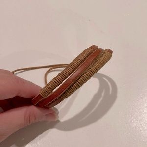 Brown leather and rope bracelet